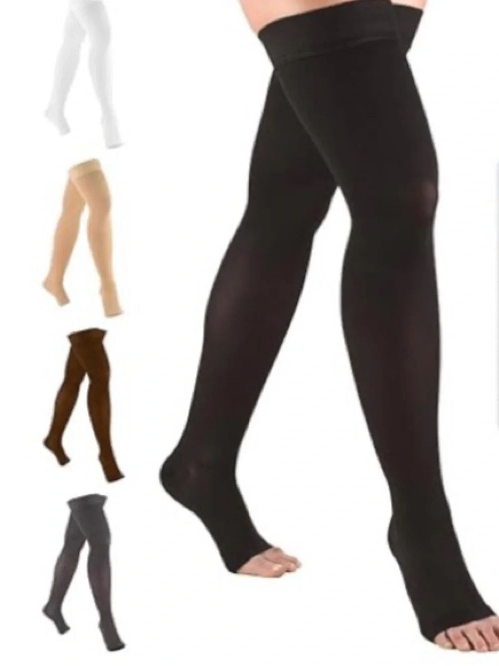 🆕 Truform 20-30 mmHg Compression Stockings for Men and Women, Thigh High Medium